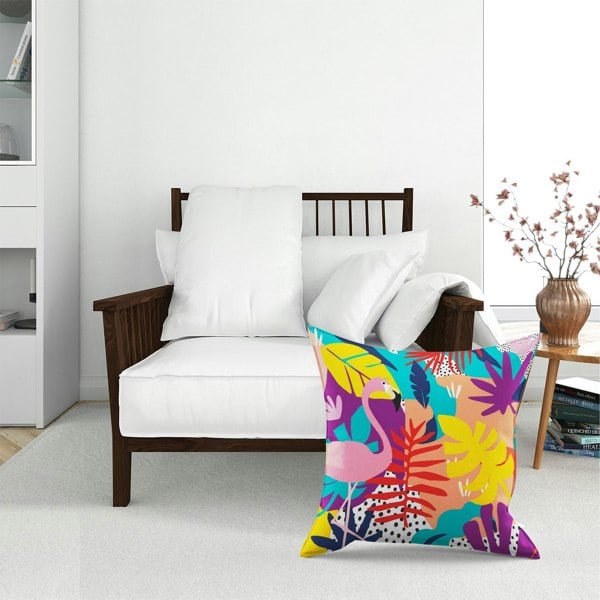 Warren Reed Tropical Flamingoes Floor Cushion