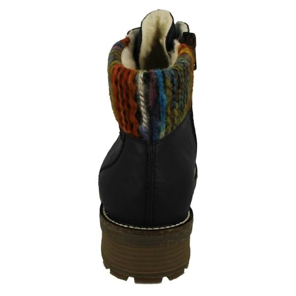 Rieker Ladies Rieker Knitted Cuff Rieker-Tex Warmlined Ankle Boots Z0445