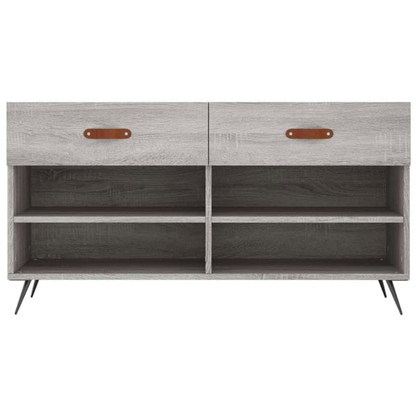 Berkfield Shoe Bench Grey Sonoma 102x35x55 cm Engineered Wood