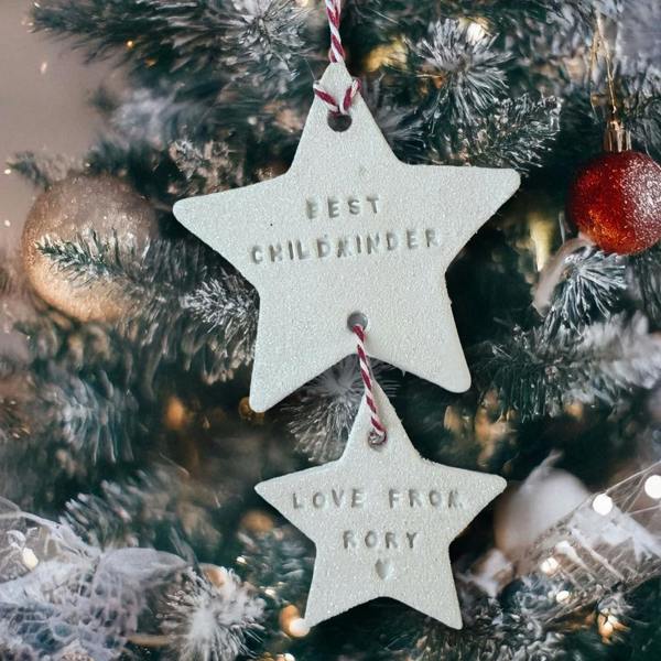 Personalised 'Best Childminder' Christmas Decoration - alternative angle