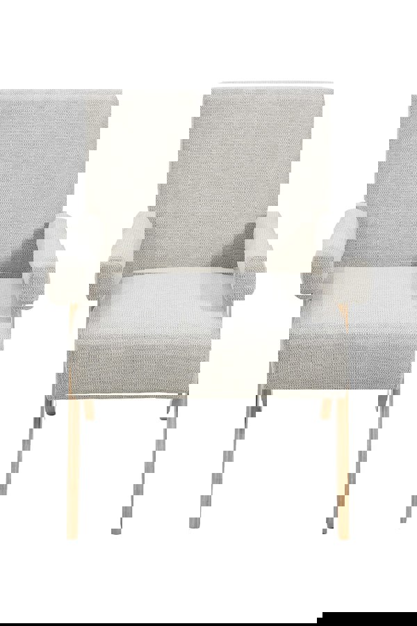 Living and Home Linen Upholsteried Wooden Armchair