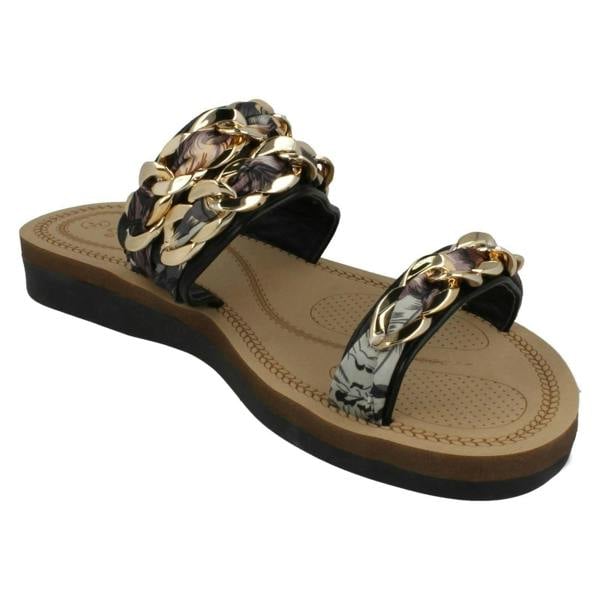 Savannah Ladies Savannah Flat Double Braided Strap Sandals