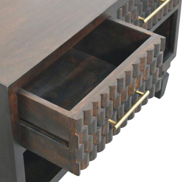 Artisan Furniture Solid Wood Cadiz Carved Shoe Storage Bench