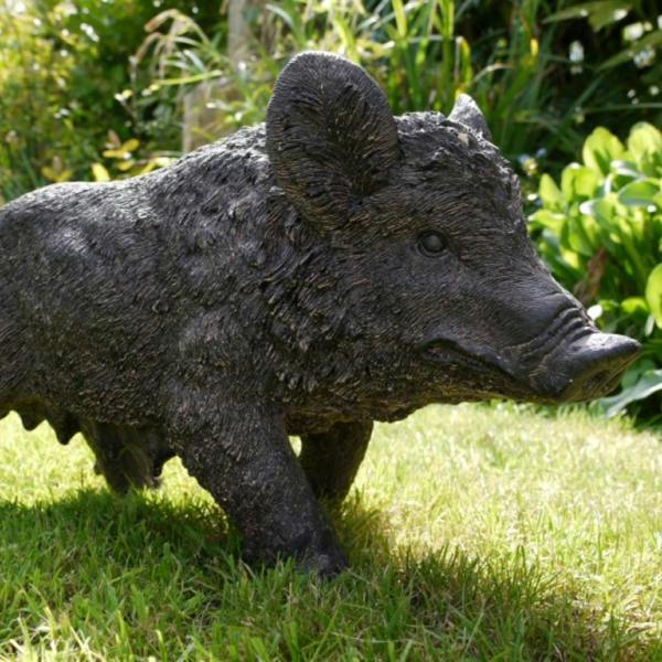 Black Pig Outdoor Ornament