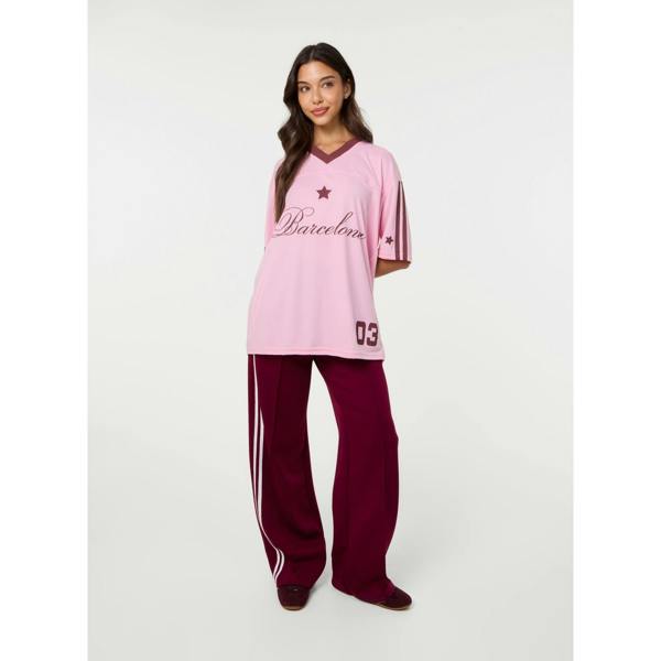 Pink Vanilla Barcelona Football Sports Jersey Top