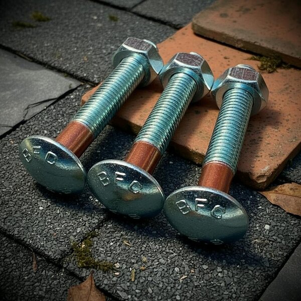 Fixaball M10 Coach Cup Carriage Bolts Full Nuts BZP Zinc 4.8 Steel