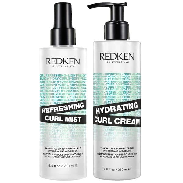 Redken Bundles Duo: Hydrating Curl Defining Cream and Refreshing Curl Hair Mist Bundle for Curly and Coily Hair