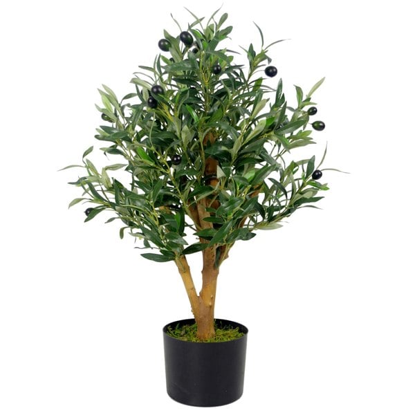 Leaf 65cm Luxury Artificial Olive Tree Bush - Premium Range