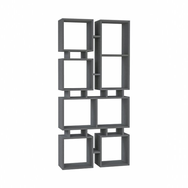 Decortie Rail Modern Tall Bookcase Shelving Unit Display Unit Freestanding Asymmetric Storage Height 167cm - Anthracite Grey