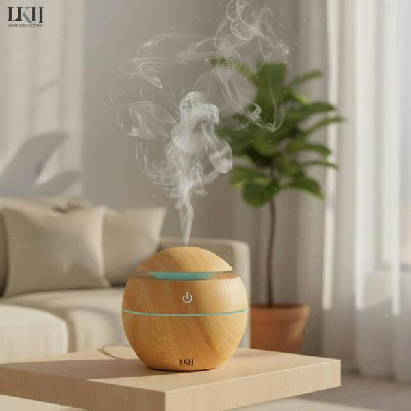 LKH HOME COLLECTION LKH Essential Oil Diffuser & Humidifier 130ML - Aromatherapy Diffuser with 5 Oils - USB Powered LED Mood Light  for Home