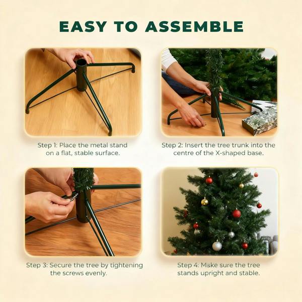 22 x 40cm Heavy-Duty Metal Christmas Tree Stand with Adjustable Screws and Foldable Base image 6