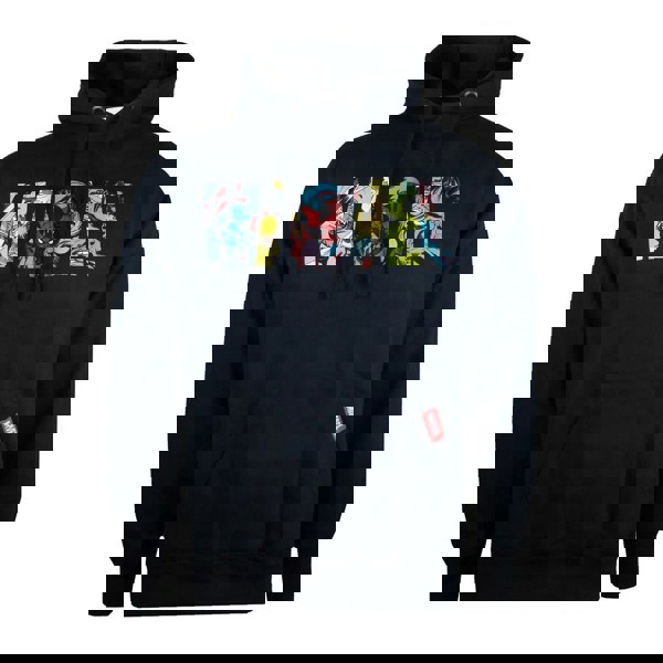 Marvel Mens Characters Logo Hoodie - Navy