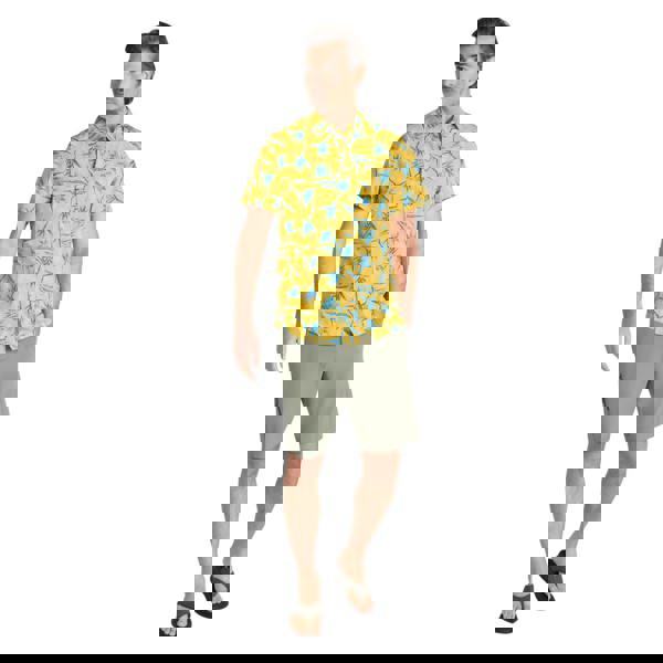 Mountain Warehouse Mens Tropical Tree Branch Short-Sleeved Shirt - Mustard - 