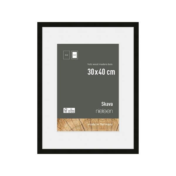 nielsen Skava Black Wooden Picture Frame with White Mount