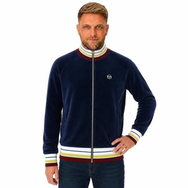 Sergio Tacchini Sartori Velour Track Top Jacket Maritime Blue