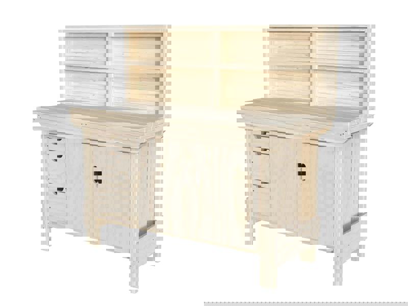 Acorn Heavy-Duty Cupboard Workbench (V.2) – Sturdy Wooden Workbench with Two-Door Cupboard, Multiple Large Drawers, and Optional Back Panel or Pegboard, Ideal for Garages, Workshops, and Sheds