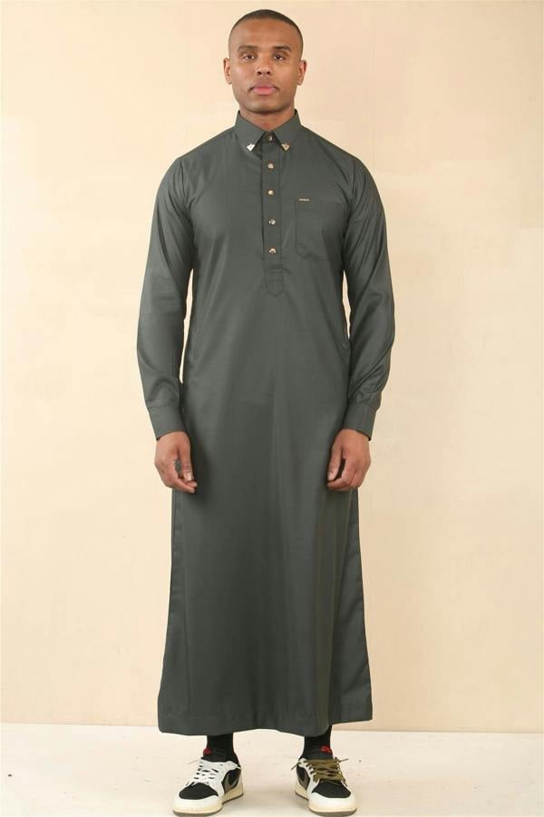 Infinity Leather Men's Thobe Arab Saudi Emirati Islamic Clothing Jubba Robe