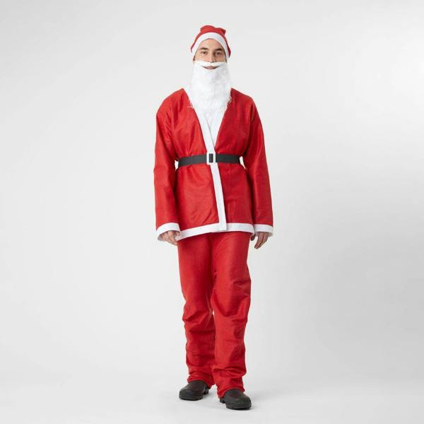Adult Budget Santa Costume Set, 5 Piece Fancy Dress Outfit with Hat, Beard and Belt image 8