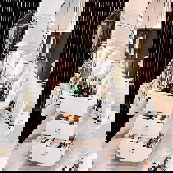 Makeup Storage Organiser Box | Large Capacity Dustproof Makeup Storage With Drawer