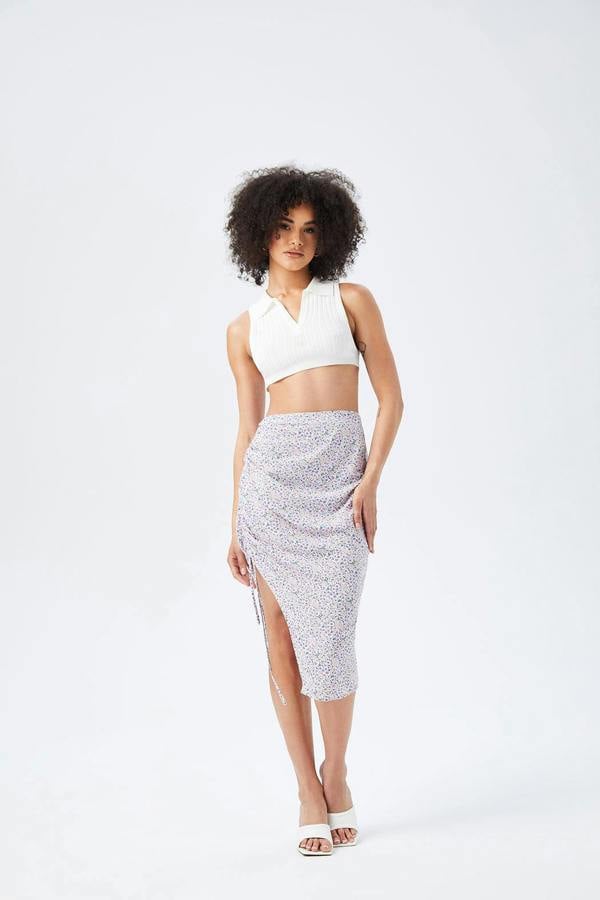 Urban Bliss Floral Drawstring Midi Skirt