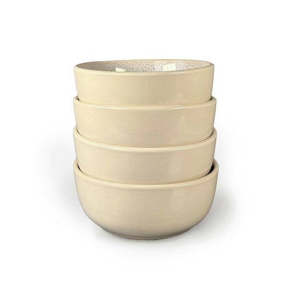 Scandi Home Set of Four Stockholm 17cm Oatmeal Reactive Glaze Ceramic Cereal Bowls