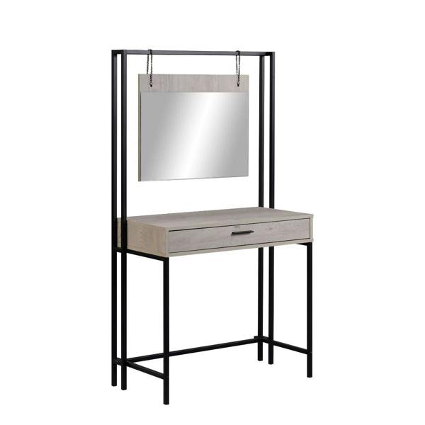 Timber Art Design Zahra Urban Bedroom Dressing Vanity Makeup Table Mirror & Drawer