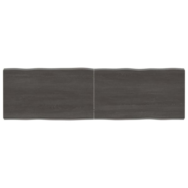 Berkfield Table Top Dark Grey 140x40x4 cm Treated Solid Wood Oak Live Edge