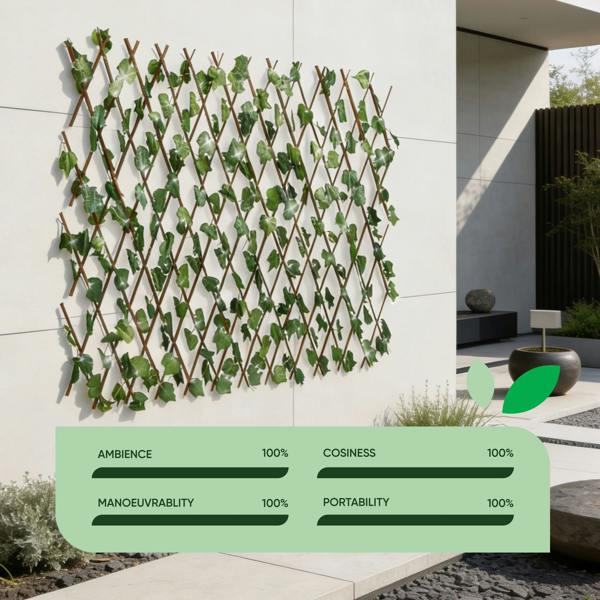 Gardenwize Solar Garden Trellis – Expandable Ivy Trellis with 100 LED Lights