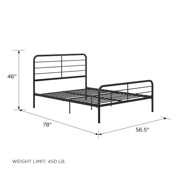 Dorel Home Millie Metal Bed Black - Double