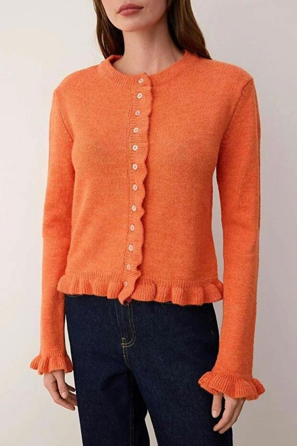 WOVCOR Soft Textured Knit Cardigan with Button Details