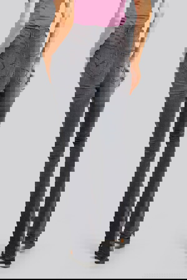 ENORSIA Womens Grey Stretch Flare Jeans