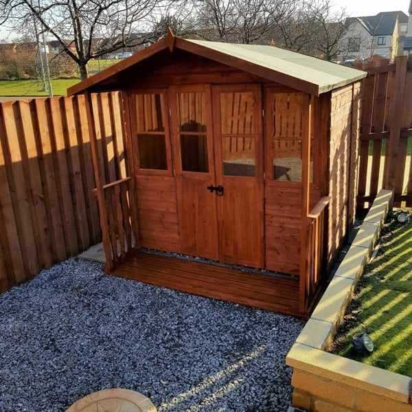 Shire Houghton(Vallance) 7x7 12mm interlock Clad wooden Summerhouse - Best Shed