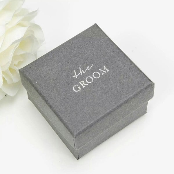 T. H. Baker Amore Chrome Plated Groom Cufflinks AM136
