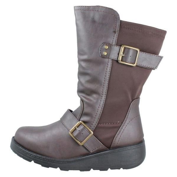 Spot On Ladies Spot On Wide Fit Mid Calf Ankle Boots F4468