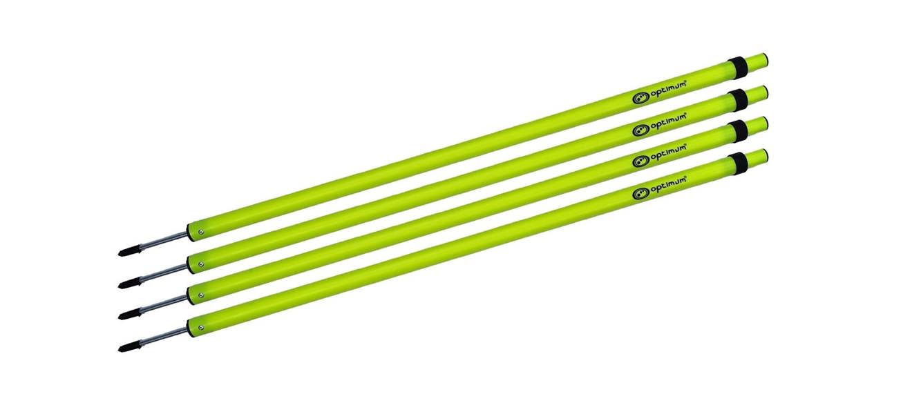 Telescopic Boundary Poles – Adjustable 90-170cm, Fluorescent, Set of 12 - Optimum