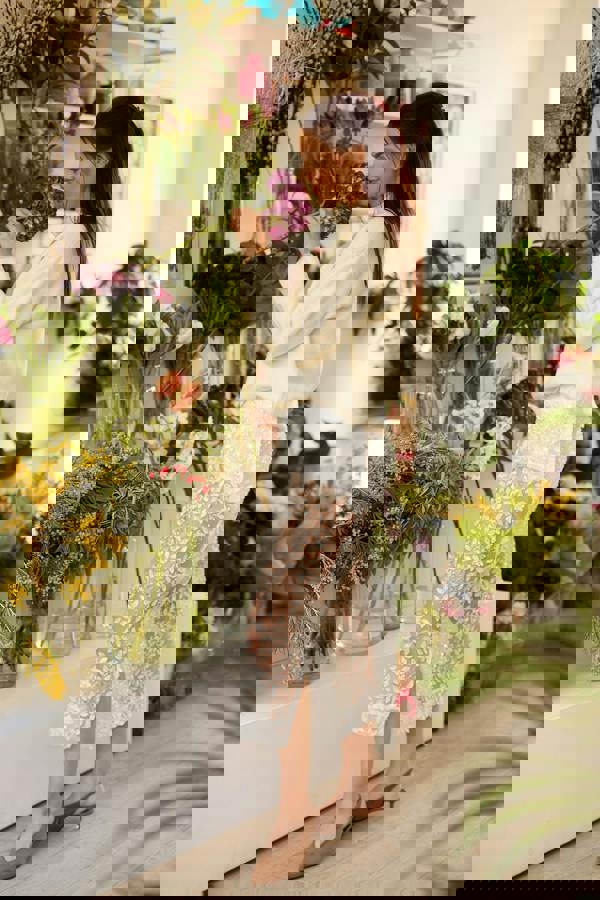 GWD Imara Floral Embroidery, Sheer Sparkle Skirt