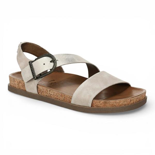 Blowfish Malibu Lance - Women's Cloud Silver Footbed Strappy Flat Sandals