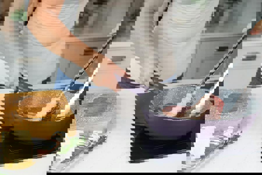 MasterClass Cast Aluminium Frying Pan, Purple, 28cm