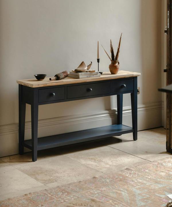 Statement Furniture Florence Console Table with 3 Drawers and Shelf. Hallway Slimline Storage