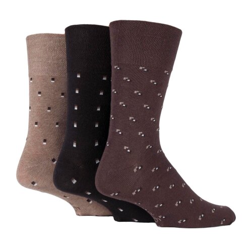 Gentle Grip 3 Pairs Mens Cotton Rich Everyday Socks Soft Top Flat Seam Comfort Socks