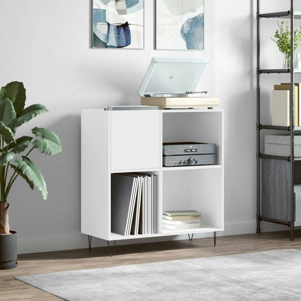 Berkfield Record Cabinet White 84.5x38x89 cm Engineered Wood