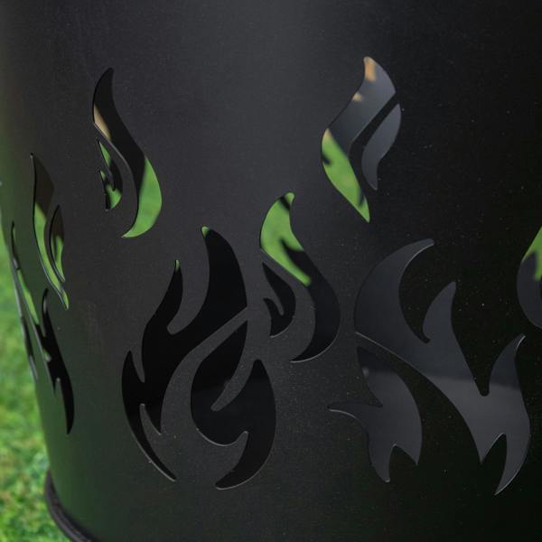 Samuel Alexander 32cm Black Steel Fuego Outdoor Garden Firebasket