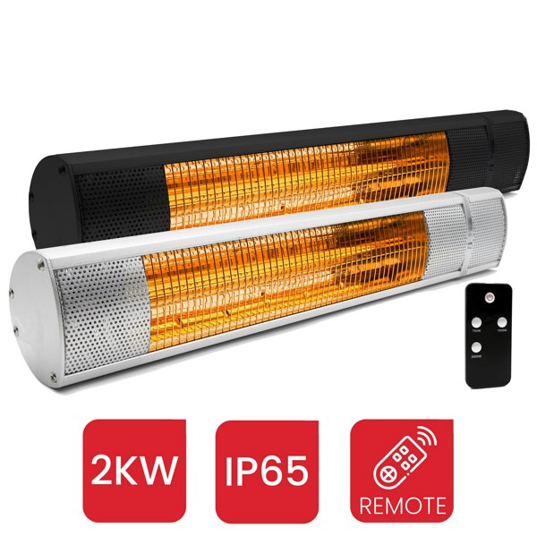 Castle Heaters - 2KW Infrared Outdoor Garden Patio Heater KMH-20R Wall Mounted with Remote Control