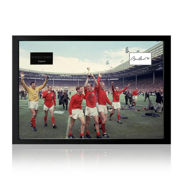 Sir Bobby Charlton Signed England Cut Iconic Frame