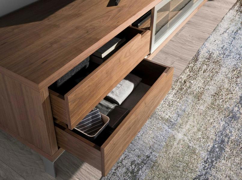 Angel Cerdá TV stand walnut and chromed steel 3044