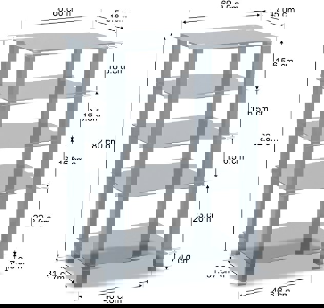 Centurion Supports TRINITY Gloss Black 5 Shelf with Black Legs Flat Screen TV Rack Glass Stand