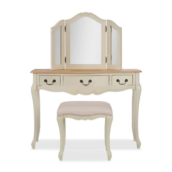 Statement Furniture Juliette Dressing Table Set with Table, Mirror and Stool. French Vanity Unit