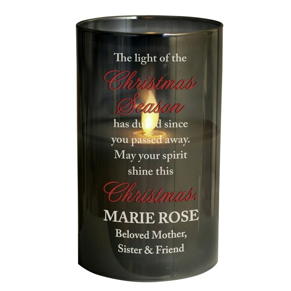 Personalised Memento Company Personalised Christmas Season Memorial Smoked LED Candle