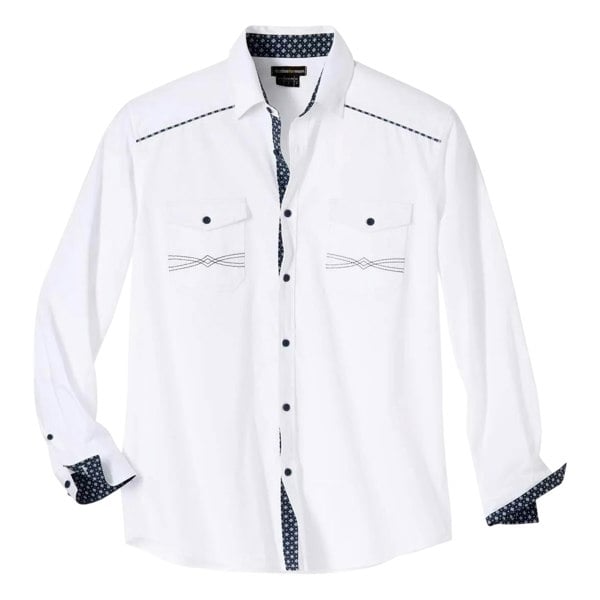 Atlas For Men Mens Poplin Long-Sleeved Shirt - White