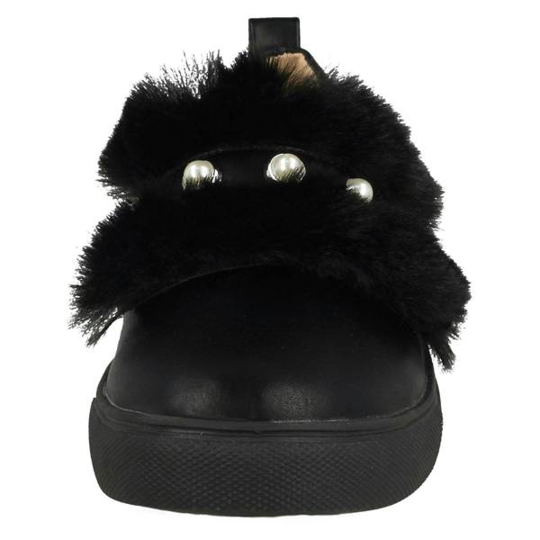 Spot On Girls Spot On Faux Pearl Strap Fur Trim Shoes